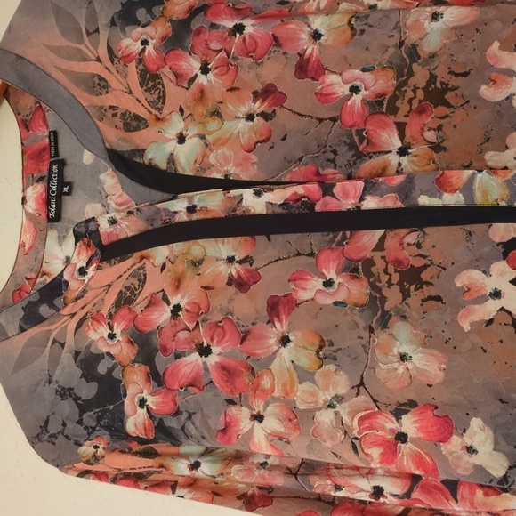 Tolani collection Adele button down Boho Floral patches Long Sleeve Blouse XL - Picture 5 of 10